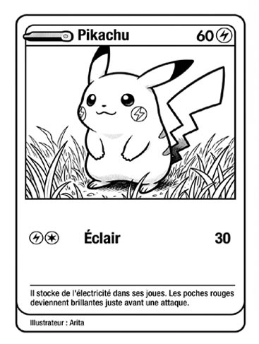coloriage carte Pikachu