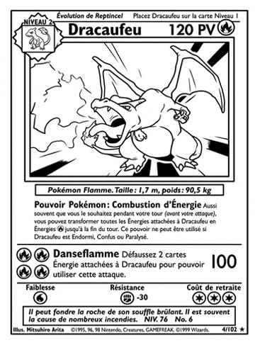 Carte à colorier Dracaufeu Set de base