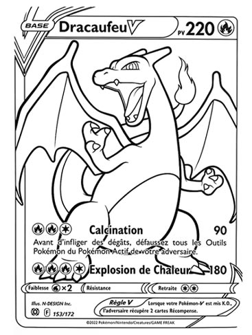 Carte à colorier Dracaufeu V