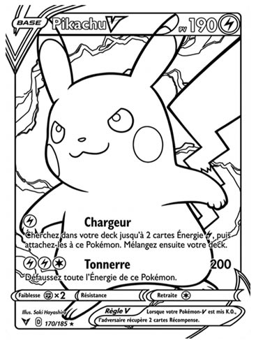 Carte à colorier PIKACHU V
