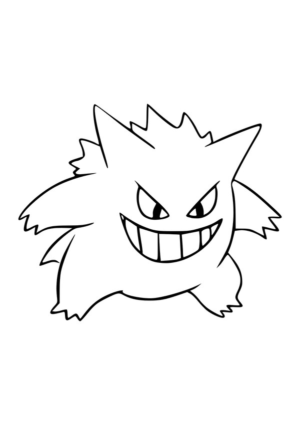 Coloriage ectoplasma et son grand sourire en noir et blanc à imprimer