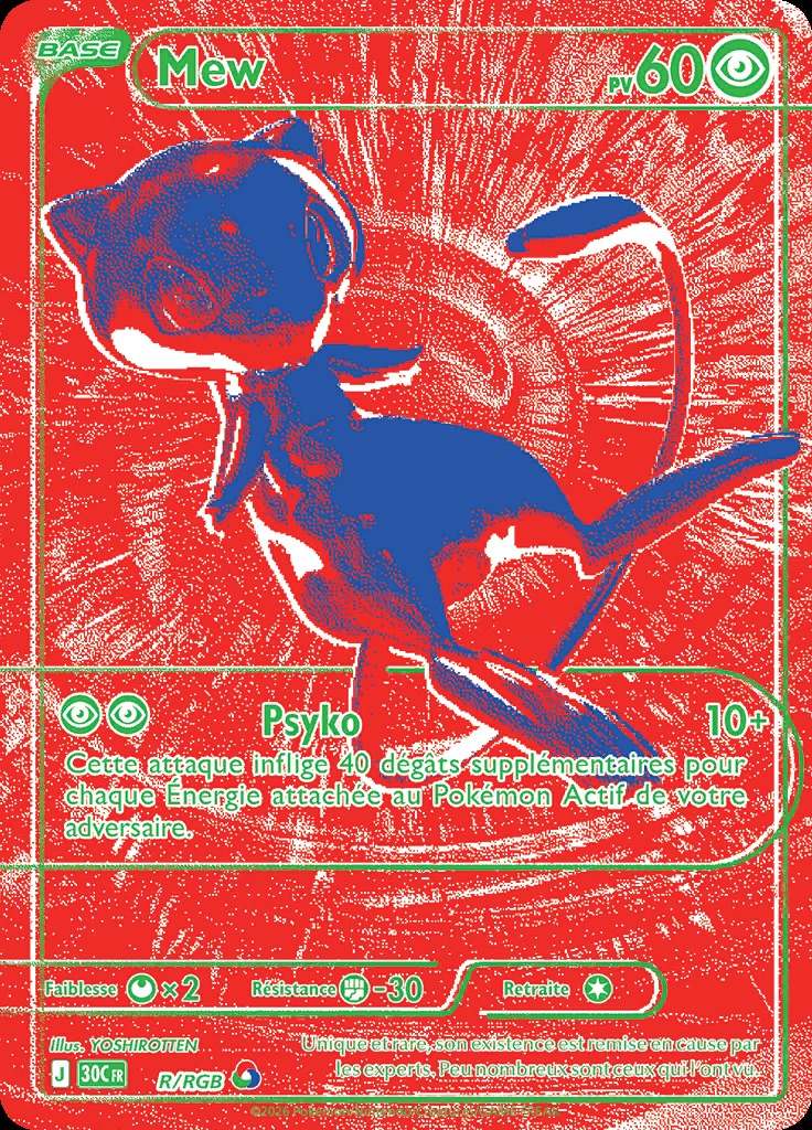 Mew R/RGB rouge de YOSHIROTTEN dans la collection Pokémon 30 ans