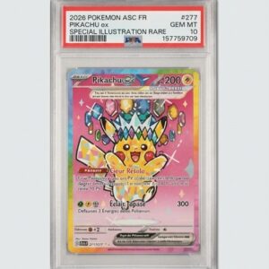 Pikachu-ex 277/217 Héros Transcendants PSA 10 FR