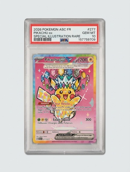Pikachu-ex 277/217 Héros Transcendants PSA 10 FR