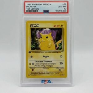 Pikachu 58/102 Édition 1 PSA 10 FR – Cert. 105146459