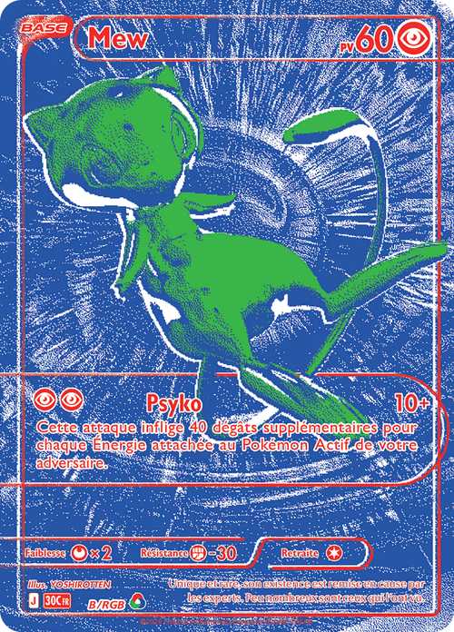 Mew RGB bleu B/RGB du 30e Anniversaire Pokémon, version française