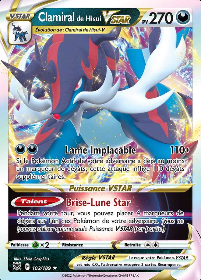 Clamiral de Hisui VSTAR 102/189 — Astres Radieux