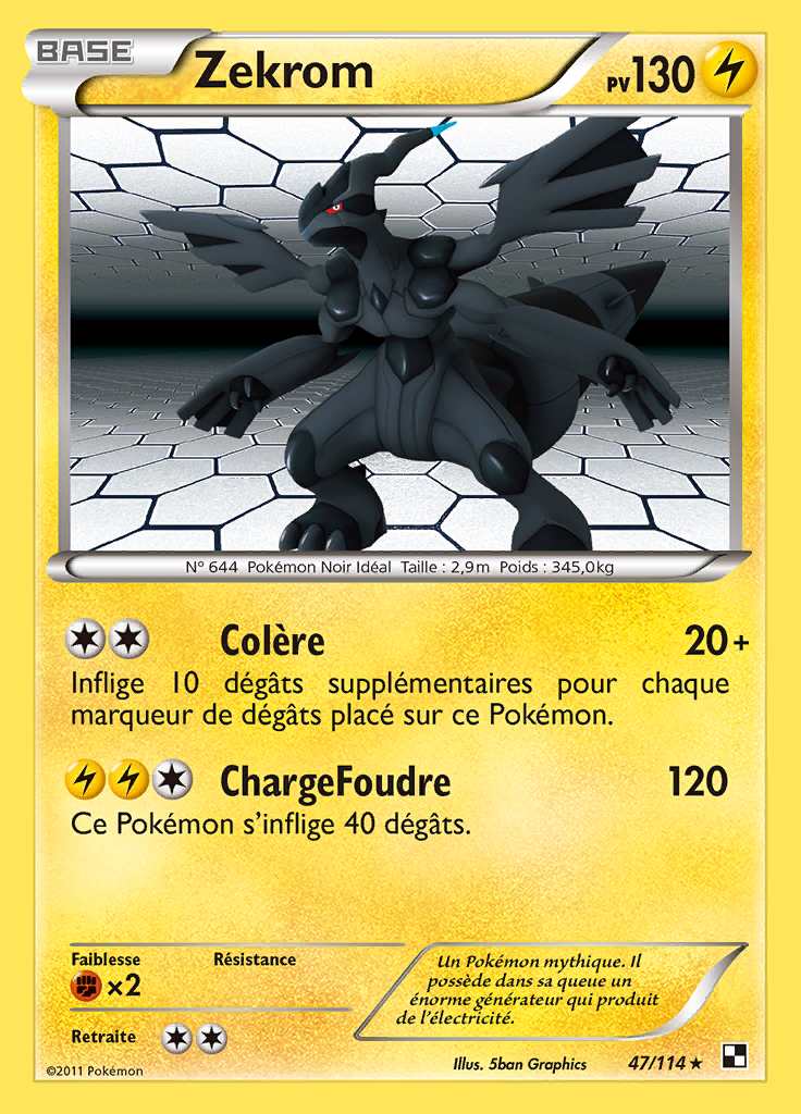 Zekrom 047/114 — Noir et Blanc