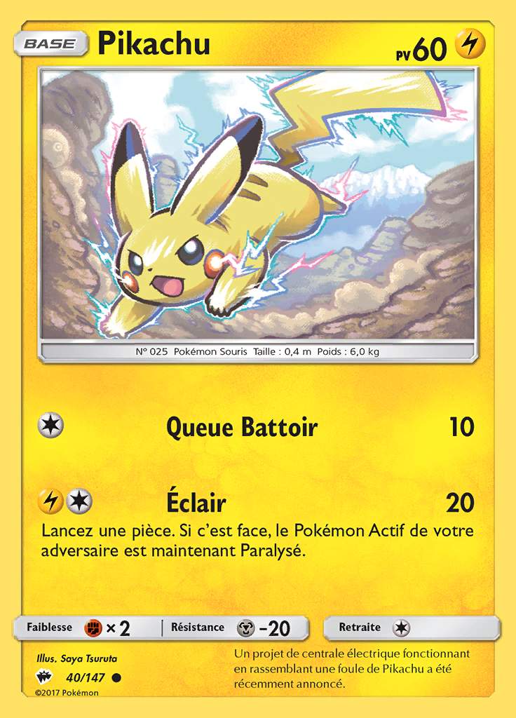 Pikachu 040/147 — Ombres Ardentes