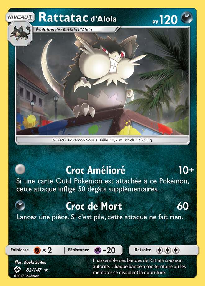 Rattatac d'Alola 082/147 — Ombres Ardentes