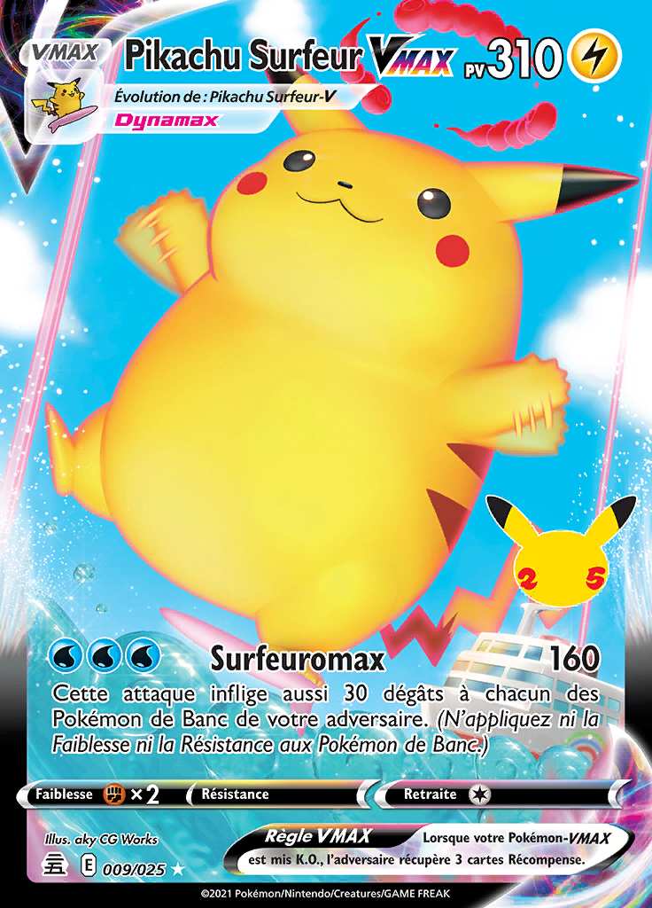 Pikachu Surfeur VMAX 009/025 — Célébrations