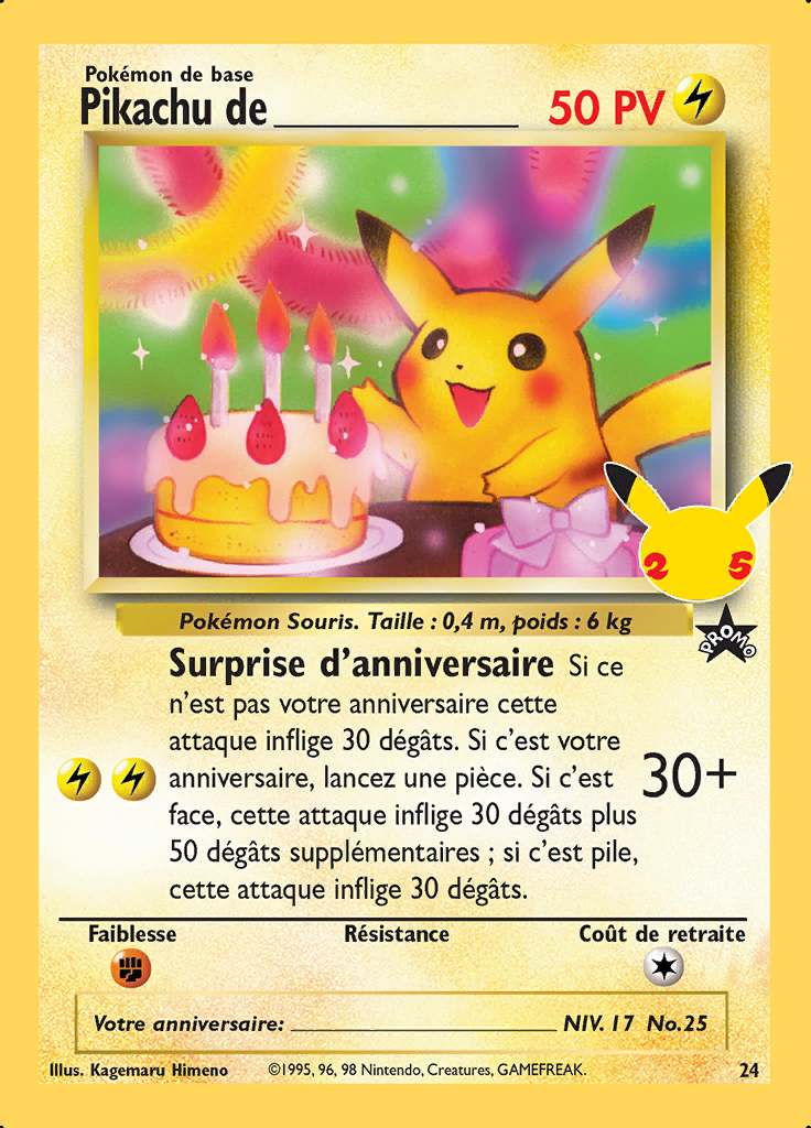 Pikachu de _____ 24 · Classique — Célébrations