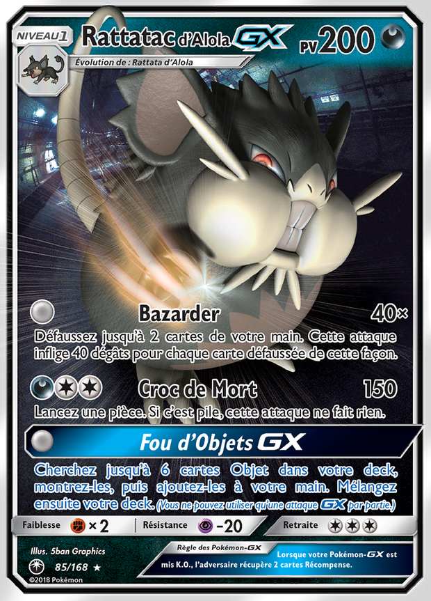 Rattatac d'Alola-GX 085/168 — Tempête Céleste