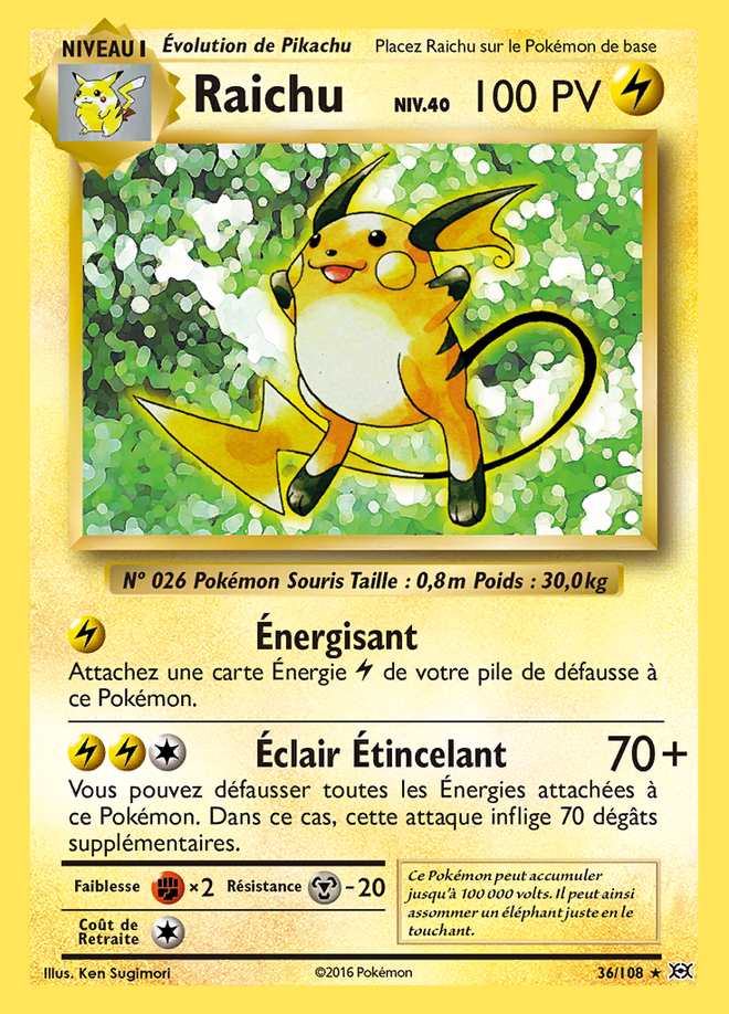 Raichu 036/108 — Évolutions