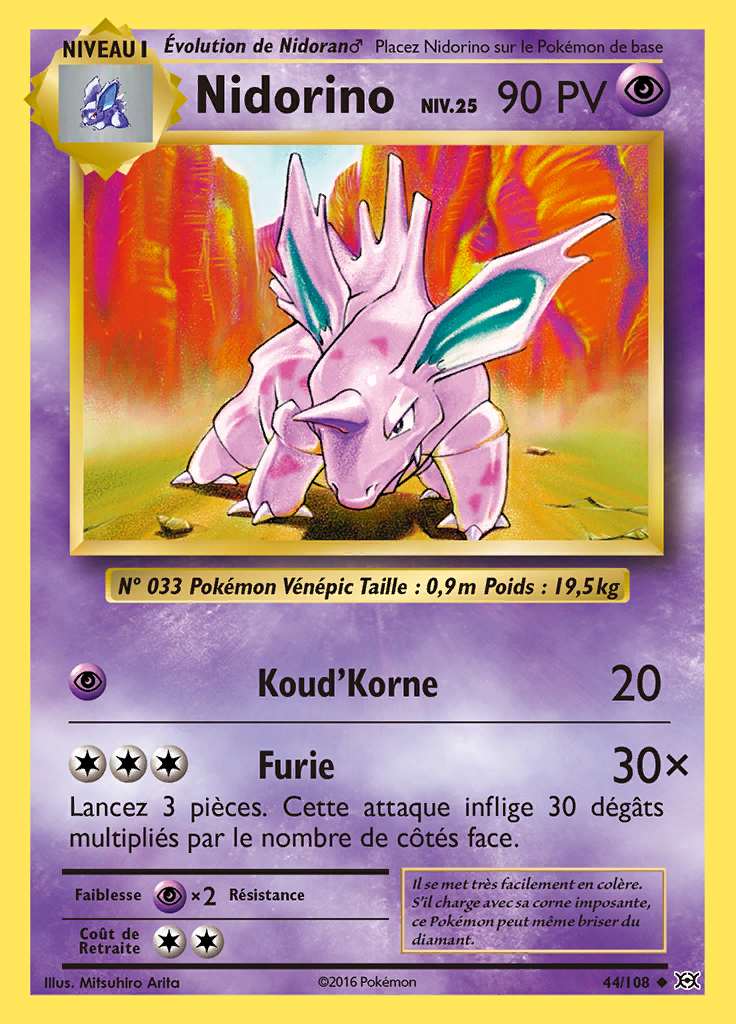 Nidorino 044/108 — Évolutions