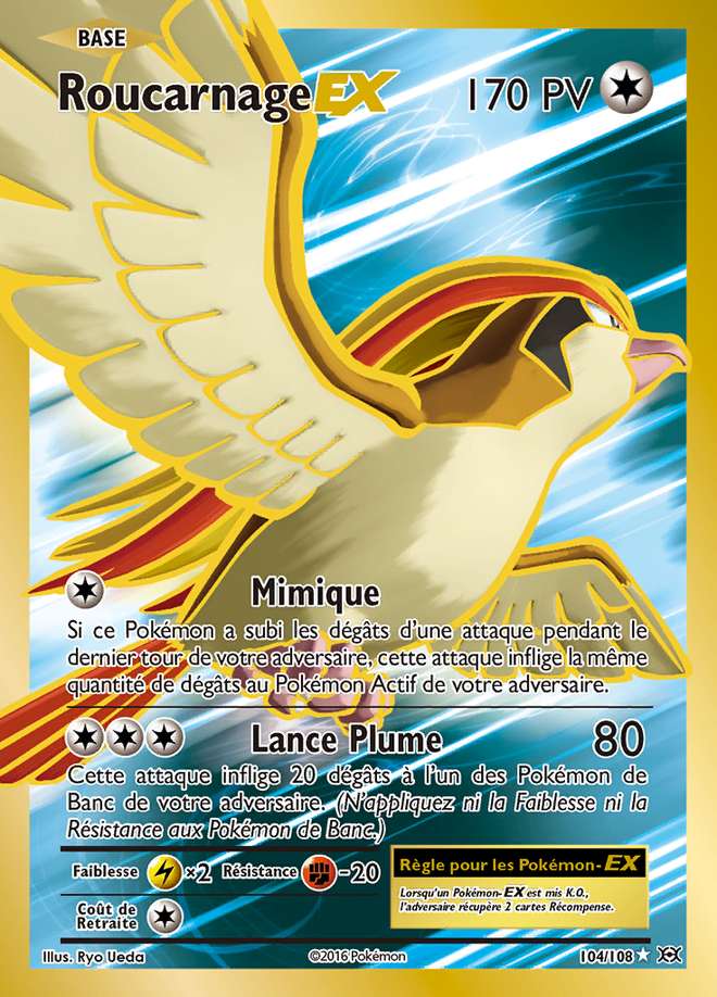 Roucarnage-EX 104/108 — Évolutions