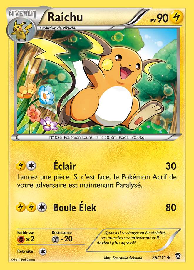 Raichu 028/111 — Poings Furieux