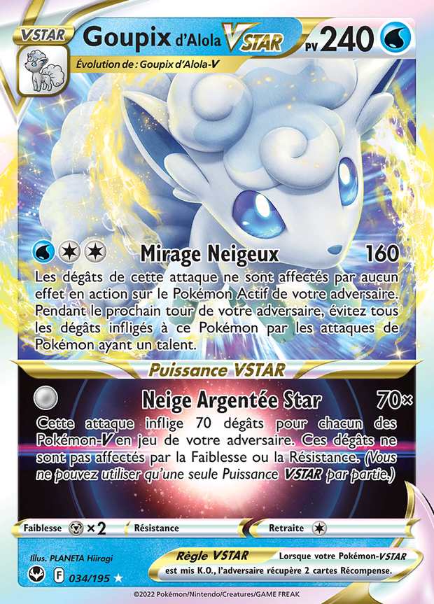Goupix d'Alola VSTAR 034/195 — Tempête Argentée