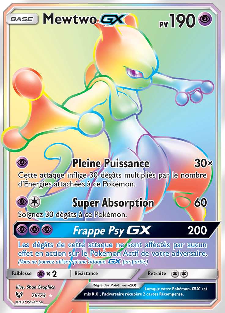 Mewtwo-GX 076/073 — Légendes Brillantes