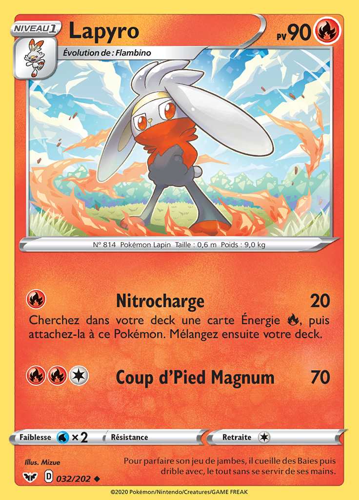 Lapyro 032/202 — Épée et Bouclier