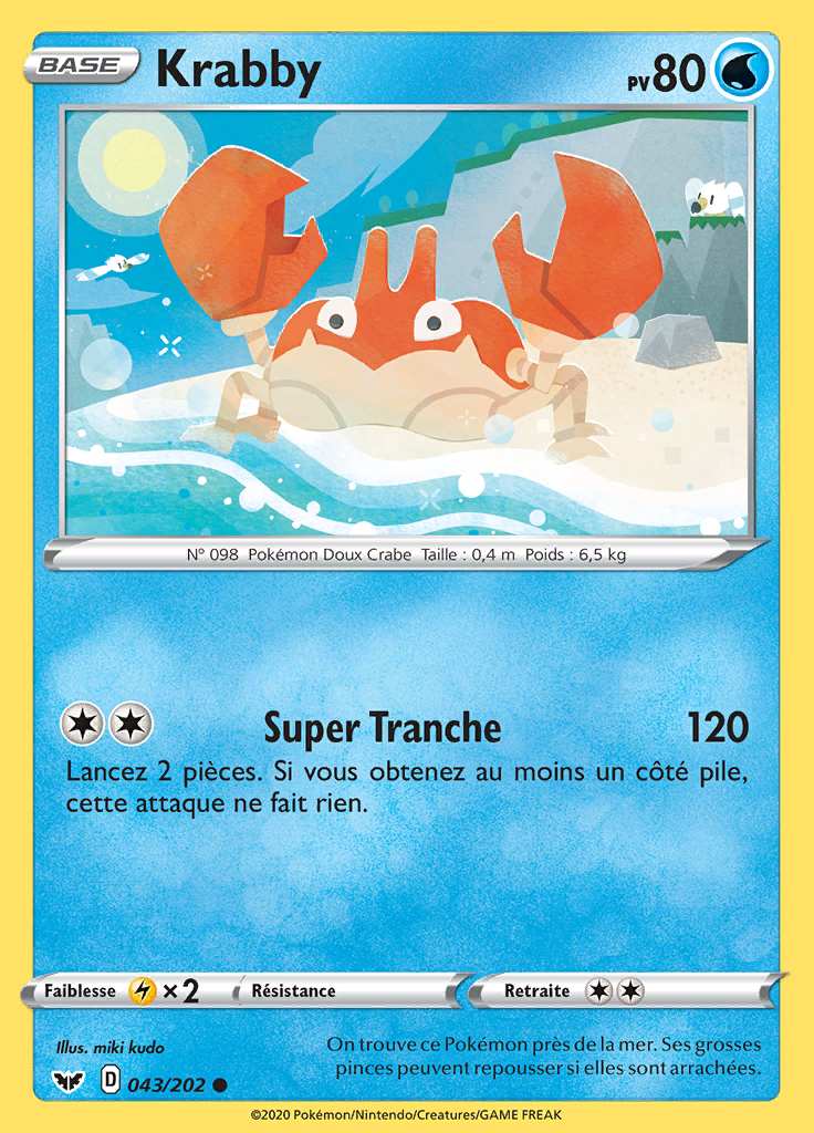 Krabby 043/202 — Épée et Bouclier