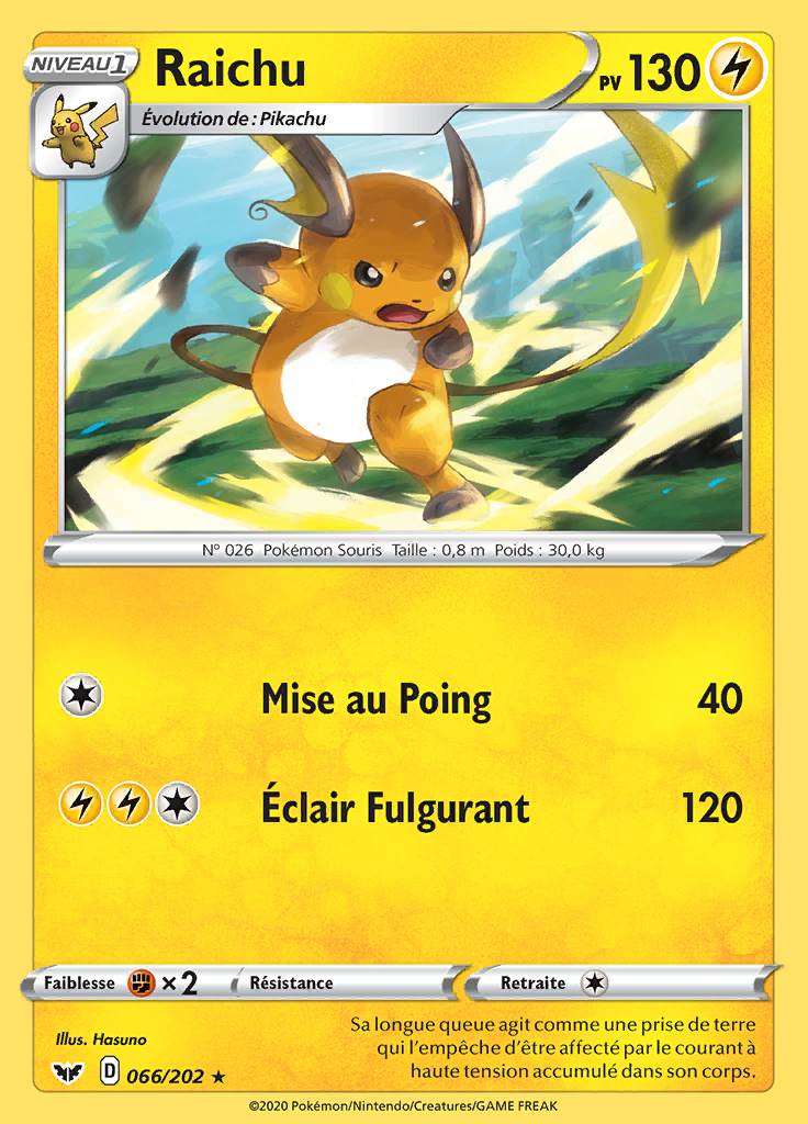 Raichu 066/202 — Épée et Bouclier
