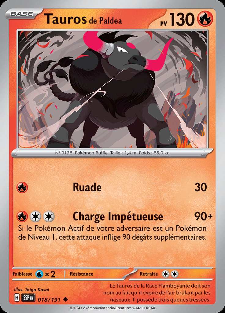 Tauros de Paldea 018/191 — Étincelles Déferlantes