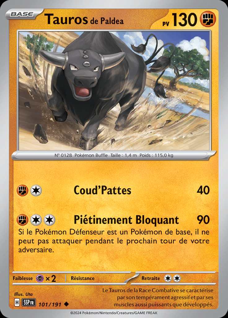 Tauros de Paldea 101/191 — Étincelles Déferlantes