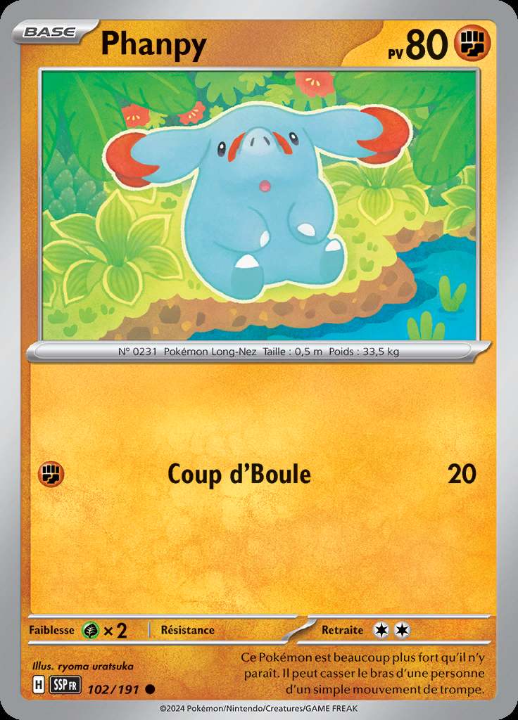 Phanpy 102/191 — Étincelles Déferlantes