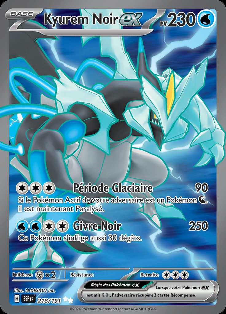 Kyurem Noir-ex 218/191 — Étincelles Déferlantes