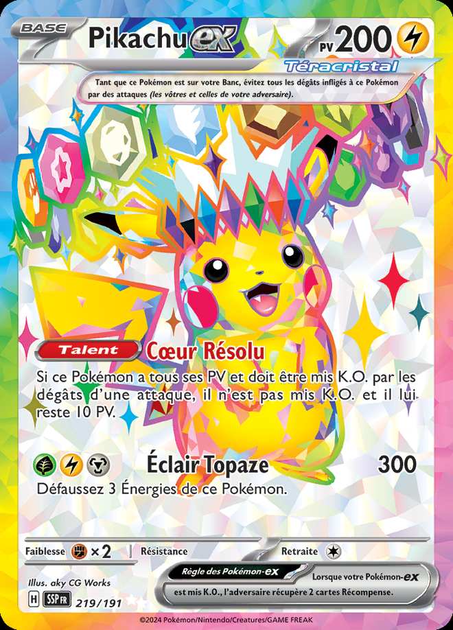 Pikachu-ex 219/191 — Étincelles Déferlantes