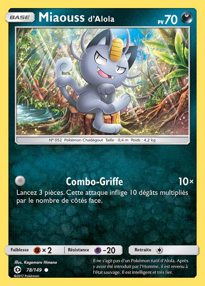 Miaouss d'Alola 078/149 — Soleil et Lune