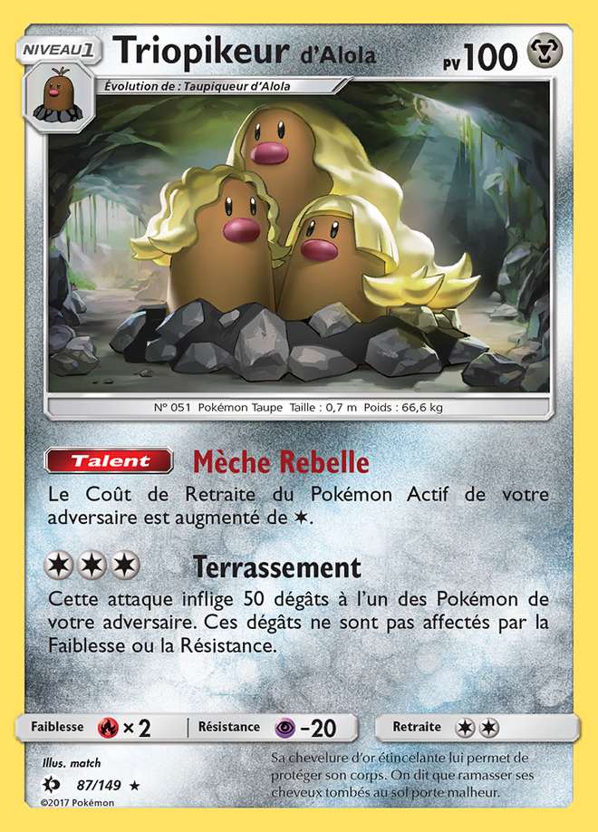 Triopikeur d'Alola 087/149 — Soleil et Lune