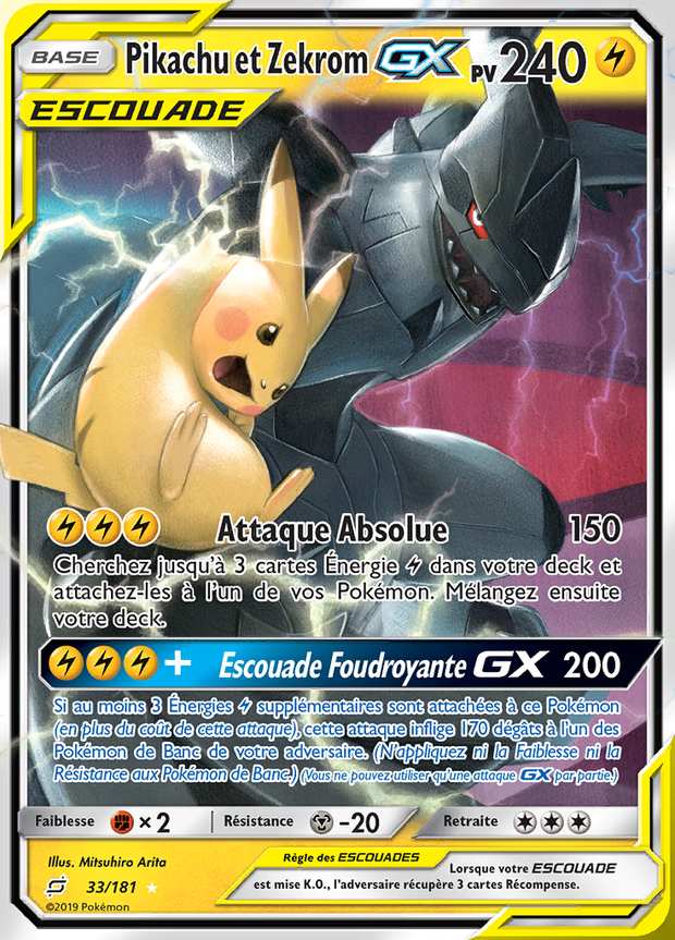 Pikachu et Zekrom-GX 033/181 — Duo de Choc