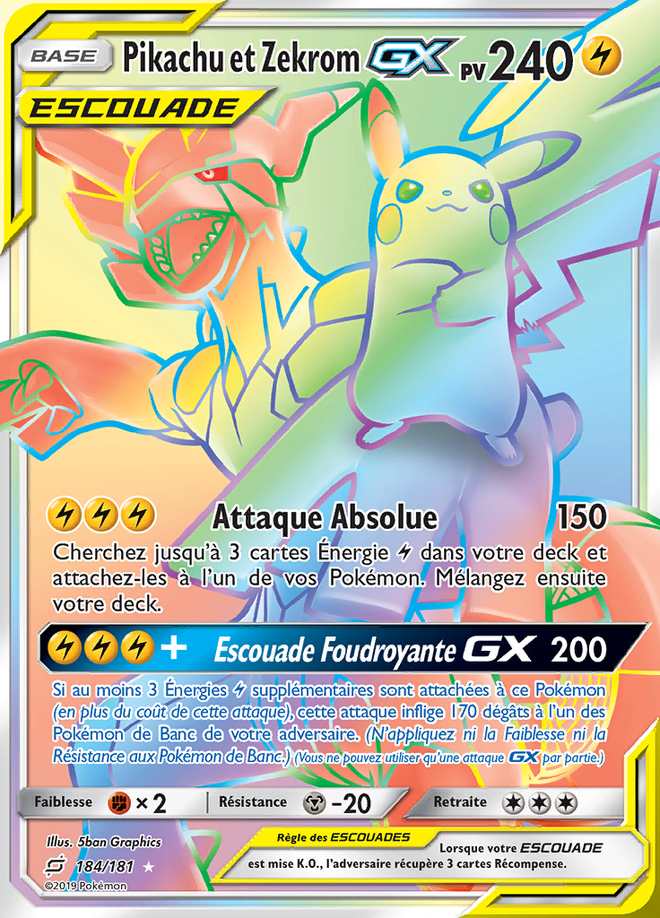 Pikachu et Zekrom-GX 184/181 — Duo de Choc