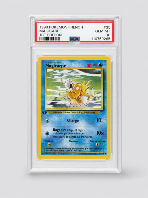 Magicarpe 35/102 du Set de Base en français, première édition, sous boîtier PSA 10