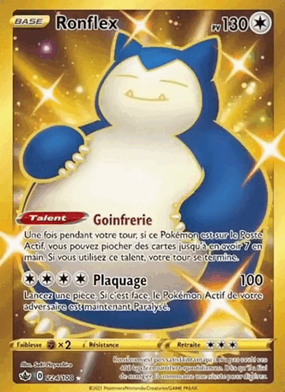 Une carte Ronflex animée — GIF animé Pokémon