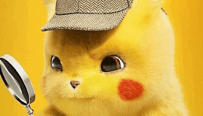 Détective Pikachu perplexe — GIF animé Pokémon