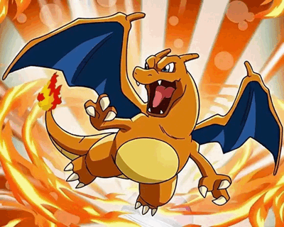 Dracaufeu en colère — GIF animé Pokémon