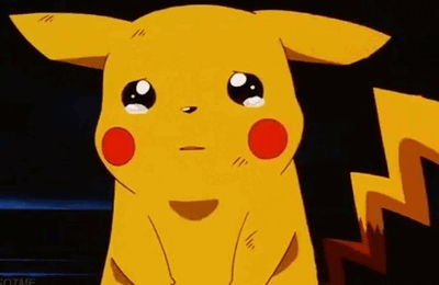 Pikachu pleure — GIF animé Pokémon