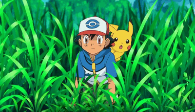Pikachu et Sacha perplexes — GIF animé Pokémon