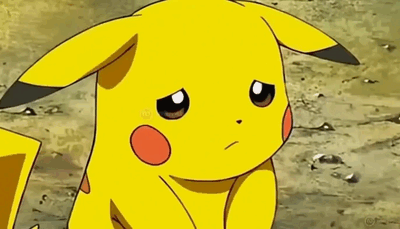 Pikachu triste — GIF animé Pokémon